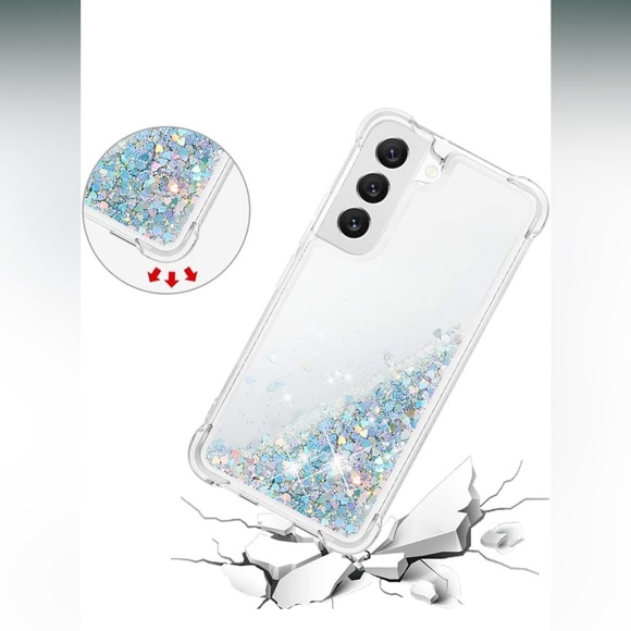 New BICHONG Compatible with Samsung Galaxy S22 Glitter Luxury Cute Love Liquid - Picture 6 of 10